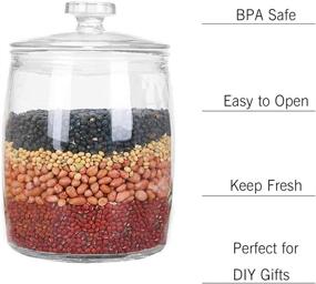 img 2 attached to 🏺 Folinstall Glass Jars with Lids - 72 FL OZ Storage Canister for Cereal, Candy, Nuts & More (1 Pack)