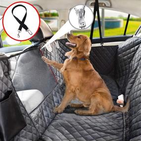 img 4 attached to 🐶 Vailge Waterproof Dog Car Seat Cover with Mesh Window - Scratch Prevent, Antislip Dog Car Hammock - Backseat Covers for Dogs - Standard Size