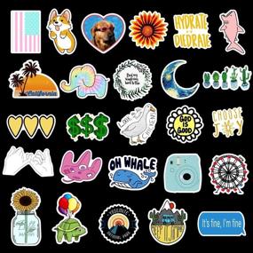 img 3 attached to 🎀 Girls Stickers for Water Bottles, Laptop, Luggage, Scrapbooks, Bicycle, Guitar, Graffiti - Pack of 50 VSCO Vinyl Stickers for Kids, Teens, Girls, Boys