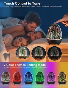 img 2 attached to 🌙 Улучшите свой опыт сном с Aiscool Ночной светильник Bluetooth-колонка - галактика черная: 3D Стеклянная настольная лампа, цветной светодиодный, сенсорное управление, перезаряжаемый и портативный