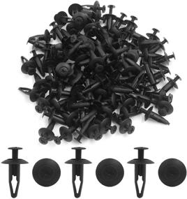 img 1 attached to 🚗 100Pcs Push Type Black Plastic Rivets Fastener Retainer Clips 7mm for Car - by uxcell