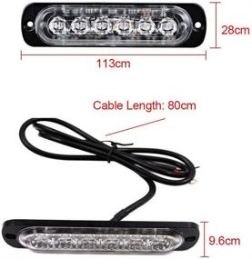 img 3 attached to 🚨 XT AUTO 4pcs Universal 12V-24V Super Bright Amber/Amber 18W 6-LED Warning Emergency Construction Surface Mount Beacon Flash Caution Strobe Light Bar: Enhance Safety with this High-Intensity Signal Light