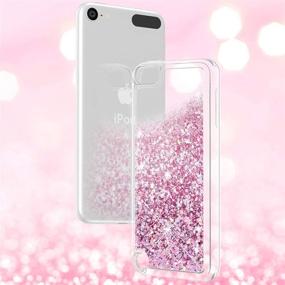 img 1 attached to 👑 Maxdara Glitter iPod Touch 5 6 7 Case - Floating Liquid Bling Sparkle Pretty Cute Case for iPod Touch 5th 6th 7th Generation (Rosegold)