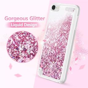 img 3 attached to 👑 Maxdara Glitter iPod Touch 5 6 7 Case - Floating Liquid Bling Sparkle Pretty Cute Case for iPod Touch 5th 6th 7th Generation (Rosegold)