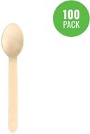 🌱 responsible products: 100% natural wooden 6.2 inch spoons - biodegradable & extra strength (pack of 100) logo