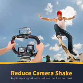 img 3 attached to 📷 Zeadio Camera Smartphone Stabilizer: Foldable Handheld Video Rig for Cameras, Camcorders, Action Cameras, DSLRs, iPhones, and Android Smartphones