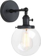 vintage style pathson industrial wall sconce with clear glass globe shade – perfect loft, bathroom, and bedroom farmhouse wall light fixtures логотип