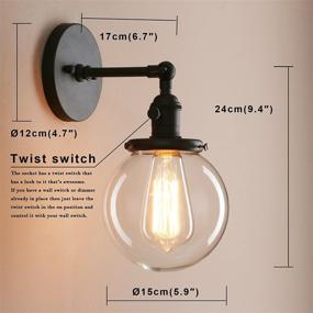 img 2 attached to Vintage Style Pathson Industrial Wall Sconce with Clear Glass Globe Shade – Perfect Loft, Bathroom, and Bedroom Farmhouse Wall Light Fixtures