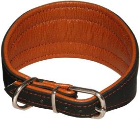 img 3 attached to 🐾 Premium Genuine Leather Extra Wide Padded Tapered Dog Collar - Glossy Black - Ideal for Greyhounds, Salukis, Deerhounds, Lurchers, Whippets, and Dachshunds