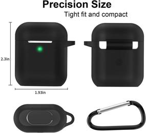 img 1 attached to 🎧 Black Silicone AirPods Case - Full Protective Accessories Cover for Apple AirPods 1&amp;2 with Wireless and Wired Charging Case(Front LED Visible)