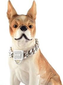 img 3 attached to GZMZC Dog Chain Collar with Cubic Zirconia Locking: Durable Stainless Steel 19MM Cuban Link Chain for Effective Training & Walking of Small, Medium, and Big Dogs