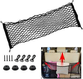 img 4 attached to 🚚 Versatile Automotive Heavy Duty Cargo Net with Stretchable Elastic, Adjustable Car Storage Net, Truck Bed Organizer Accessories - Ideal for SUV, Jeep, Toyota, Truck | Durable Nylon Cargo Net with Hooks