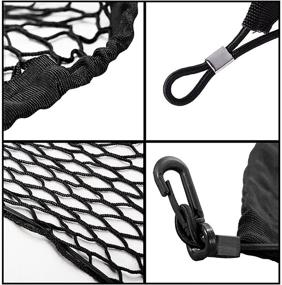 img 2 attached to 🚚 Versatile Automotive Heavy Duty Cargo Net with Stretchable Elastic, Adjustable Car Storage Net, Truck Bed Organizer Accessories - Ideal for SUV, Jeep, Toyota, Truck | Durable Nylon Cargo Net with Hooks