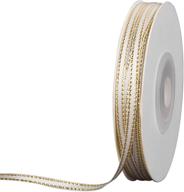 🎀 laribbons 1/8 inch white ribbon with gold edge - perfect for decoration, crafts & gift wrapping - 30 yard/spool! logo