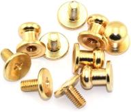 🔩 30 pack gold round phillips head button stud screws: high-quality chicago screws for diy leather craft - lq industrial 6x8x8mm nail rivet logo