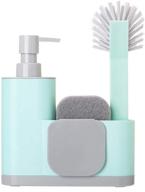 🧼 vigar rengo monobloc 4-piece sink caddy set: scrub brush, two-sided sponge, soap dispenser, scraper – turquoise delight! logo