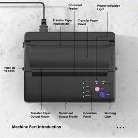 img 2 attached to 🖨️ Tattoo Stencil Printer with Free Transfer Paper - 2021 Upgraded Tattoo Thermal Copier for Tattooing and Stencil Creation (Black)