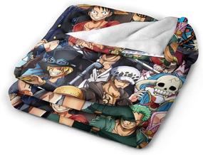 img 2 attached to 🛏️ Japanese Cartoon Flannel Blanket - Soft Cozy Lightweight Throw for Children & Adults | Oversized, All-Seasons Home Decoration for Sofa Bed Couch | 50 X 40 inch – Air Conditioning Friendly