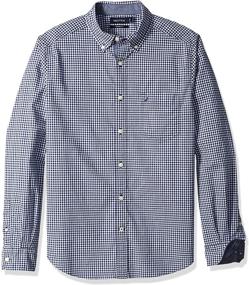 img 4 attached to 👔 Nautica Classic Stretch Gingham XXL Мужская Одежда: Стильные Рубашки для Крупных и Высоких