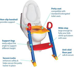 img 1 attached to 🚽 Chummie Joy Portable Potty Training Ladder Step Up Seat for Boys and Girls with Anti-Skid Feet, Adjustable Steps, Comfortable Potty Seat and Handrail – 6-in-1 Solution for Effective Toilet Training