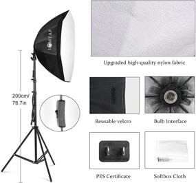 img 3 attached to 📸 Professional LOMTAP Photography Softbox Light Kit: High-Quality Lighting Setup for Photo and Video Shooting, Includes 6.5ftx9.8ft Background Support System, Stand, Softboxes, Umbrella Reflector, and Backdrop