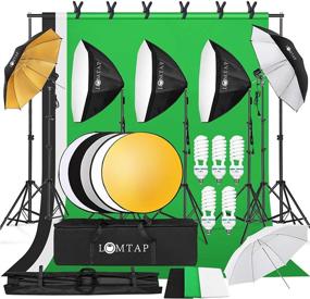 img 4 attached to 📸 Professional LOMTAP Photography Softbox Light Kit: High-Quality Lighting Setup for Photo and Video Shooting, Includes 6.5ftx9.8ft Background Support System, Stand, Softboxes, Umbrella Reflector, and Backdrop