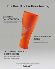 img 2 attached to 🏃 Rockay Blaze Calf &amp; Shin Compression Leg Sleeves 16-23 mmHg - Graduated Support for Men and Women (1 Pair)