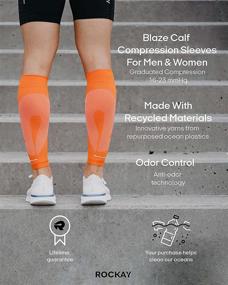 img 3 attached to 🏃 Rockay Blaze Calf &amp; Shin Compression Leg Sleeves 16-23 mmHg - Graduated Support for Men and Women (1 Pair)