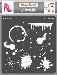 img 4 attached to 🎨 CrafTreat Stain and Splatter Stencils: Versatile Reusable DIY Art Stencils for Wood, Canvas, Paper, Fabric, Floor, Wall, and Tile - 6x6 Inches