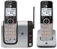 📞 at&t cl81214 dect 6.0 расширяемый беспроводной телефон с caller id, большими кнопками, серебристым/черным - два трубки логотип