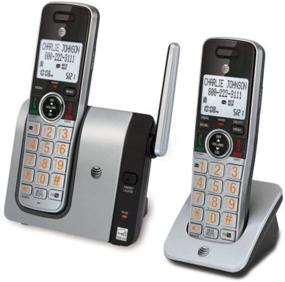 img 1 attached to 📞 AT&T CL81214 DECT 6.0 расширяемый беспроводной телефон с Caller ID, большими кнопками, серебристым/черным - два трубки