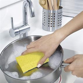 img 1 attached to 🧽 ARCLIBER Cellulose Sponge - Heavy Duty Scrub Sponge for Kitchen - Green Yellow Sponge (6 Pack) - Clean Tough Messes Effortlessly Without Scratching