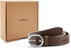 img 2 attached to 🌱 Stylish and Sustainable: Corkor Women's Cork Belt - A 25mm Wide Vegan Accessory