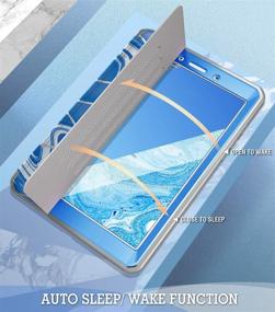 img 3 attached to 📱 Popshine Marble Series Full Body Protective Folio Cover for Samsung Galaxy Tab A 8.0 2019 Case SM-T290/SM-T295, Built-in Screen Protector, Liquid Marble Blue