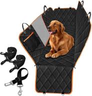 🐶 waterproof nonslip dog back seat cover protector with big mesh window, seat belts, pocket - durable scratchproof hammock for dogs, suvs, and cars logo