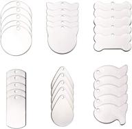 🔖 penta angel stamping blanks: 30pcs flat round rectangle teardrop cat fish bone tags for diy jewelry making and crafts logo