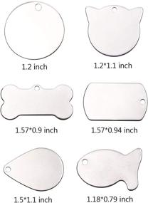img 3 attached to 🔖 Penta Angel Stamping Blanks: 30pcs Flat Round Rectangle Teardrop Cat Fish Bone Tags for DIY Jewelry Making and Crafts
