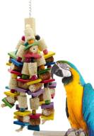 🐦 deloky large bird block knots tearing toy - versatile 19-inch natural wood corn cob parrot chewing toy, ideal for macaws, cockatoos, african grey, and more (large size) logo