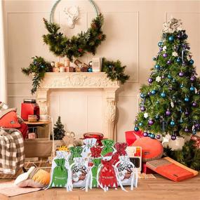 img 3 attached to 🎁 Рождественские пуллерные подарочные сумки - 24 шт. 9 дизайновых упаковочных сумок для подарков и конфет, многоразовые и праздничные украшения