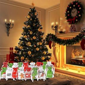 img 2 attached to 🎁 Рождественские пуллерные подарочные сумки - 24 шт. 9 дизайновых упаковочных сумок для подарков и конфет, многоразовые и праздничные украшения