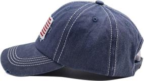 img 2 attached to Stylish MANMESH HATT American Flag Hat: Adjustable Denim Distressed Dad Cap for Outdoor Activities