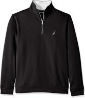 👕 nautica men's solid quarter-zip fleece sweatshirt логотип