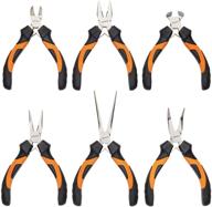 🔧 kendo 6-pieces mini pliers set - versatile tool kit with roll up carry bag - ideal for mechanics and craftsmen logo