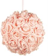 💐 add charm to your wedding with the 10-inch party spin soft touch foam rose flower kissing ball centerpiece in light pink logo