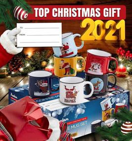 img 3 attached to 🎄 Christmas-themed 14oz Ceramic Coffee Mugs Set - Set of 6 Large-sized Festive Holiday Novelty Merry Christmas Mugs - Perfect Christmas Decoration & Gift