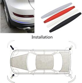 img 2 attached to Youngine Universal Car Front Rear Corner Bumper Guard Protector Carbon Fiber Anti-Collision Strip Sticker Anti-Rub Edge Lip (White)