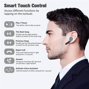 img 1 attached to Беспроводные наушники с отменой Bluetooth Anti Sweat