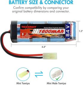 img 2 attached to 🔋 Tenergy Airsoft Battery Pack 8.4V 1600mAh NiMH with Mini Tamiya Connector + Charger with Mini Tamiya Connector and Standard Tamiya Adaptor