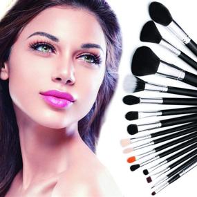 img 2 attached to 💄 Alayna Professional Makeup Brush Kit - 15 Brushes with Soft Bristles for Powder, Contour, Blush, Concealer, Eyeshadow, Eye Contour, Brow, Lip, and More - Enhance Your Beauty Routine with Our Premium Makeup Brushes