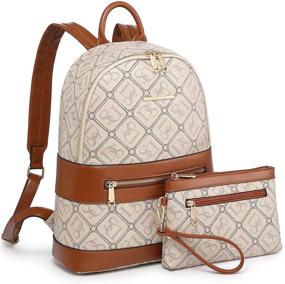 img 4 attached to Dasein Women's Backpack Purse: Stylish Travel School Daypack with Matching Wristlet Set